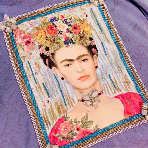 Frida Kahlo Art Patch Reworked Vintage Kimono - Picture 9 of 15